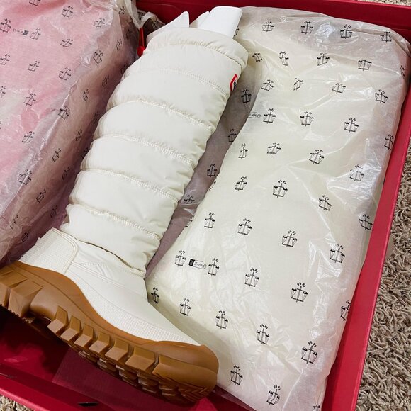 Hunter Women’s Intrepid Tall Snow Boots Shoes Cream, Size 8 (New in Box) - Picture 7 of 15
